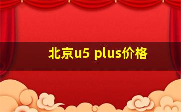 北京u5 plus价格